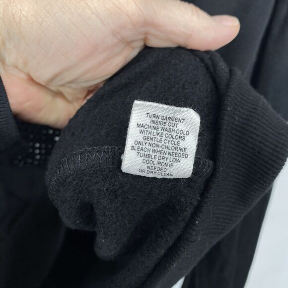 Brit NY Sequined Sugar Skull T-shirt Top Women size Large Black Long Sleeve - Picture 8 of 10